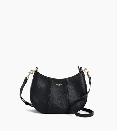 Le Tanneur Juliette Small Half-moon Bag In Grained Leather In Black