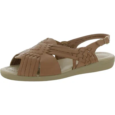 Softspots Tela Womens Leather Slip On Slingback Sandals In White
