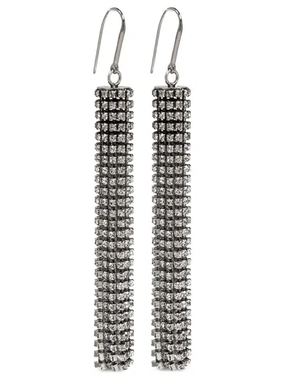 Isabel Marant Dangling Rhinestone Drop Earrings In Silver