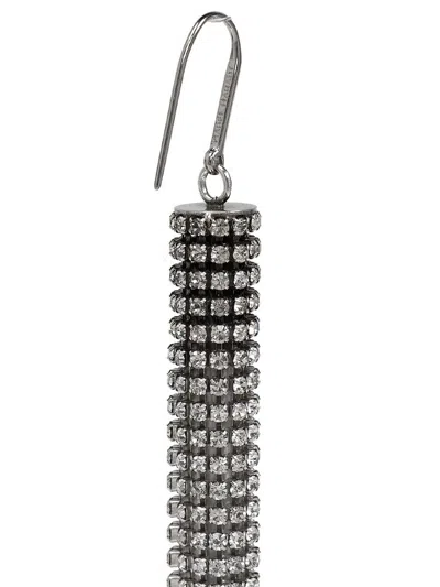 Isabel Marant Dangling Rhinestone Drop Earrings In Silver
