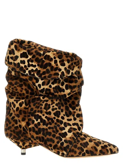 Isabel Marant Edrik Leopard Print Kitten Heel Calf Hair Bootie In Multicolor