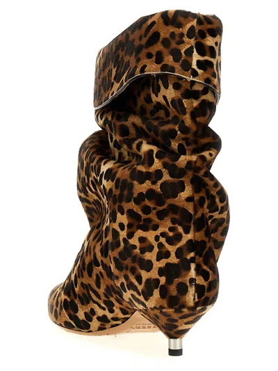 Isabel Marant Edrik Leopard Print Kitten Heel Calf Hair Bootie In Multicolor