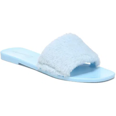 Circus By Sam Edelman Everette Womens Cozy Faux Fur Jelly Sandals In Blue