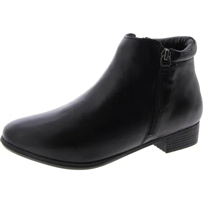 Array Aspen Womens Leather Round Toe Ankle Boots In Black