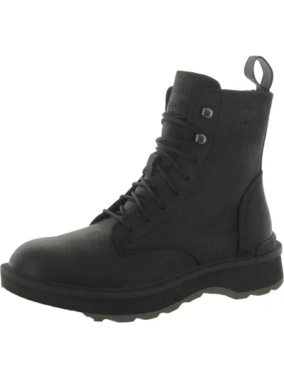 Sorel Hi-line Suede Ankle Boots In Black