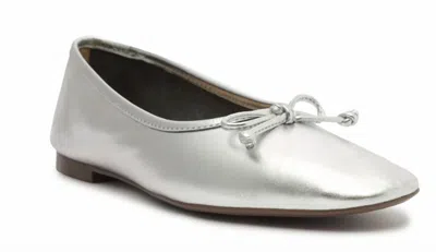Schutz Women's Metallic Leather Ballet Flat Shoe In Silver In Silver