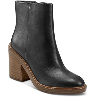 Marc Fisher Haleena Womens Suede Almond Toe Ankle Boots In Black