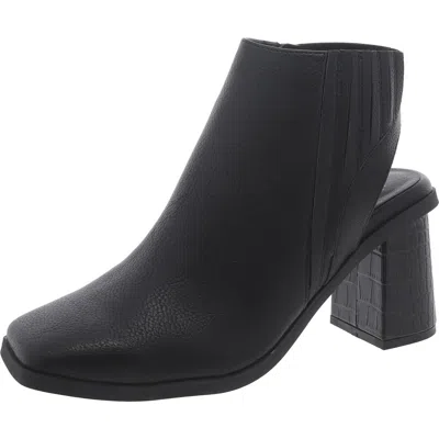 Yellow Box Millar Womens Faux Leather Square Toe Booties In Black