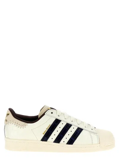 Adidas Originals X Wales Bonner Leather Superstar Sneakers In White
