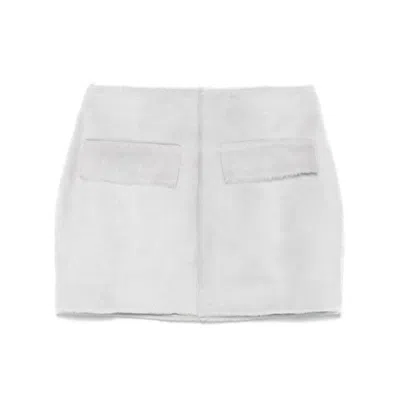 Remain Birger Christensen Shearling Mini Skirt In White