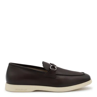 Ferragamo Gancini Decorative Loafers In Brown