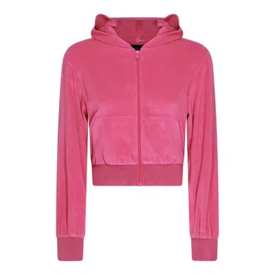 Balenciaga Women's Bb Motel Zip-up Hoodie Fitted In Dark Pink In Dark Pink