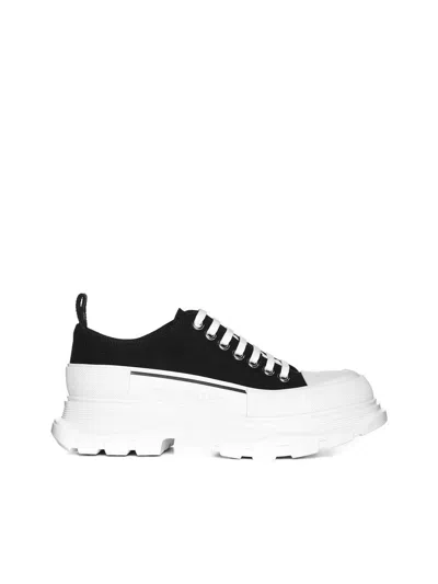 Alexander Mcqueen Black Canvas Tread Slick Sneakers In Multi