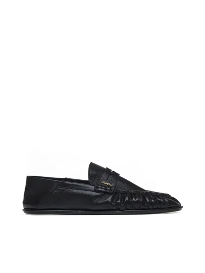Shop Saint Laurent Flat Shoes In Black