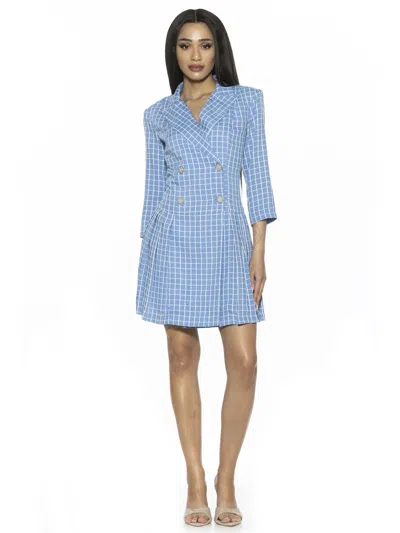 Alexia Admor Women's Kennedy Checked Mini Blazer Dress In Blue