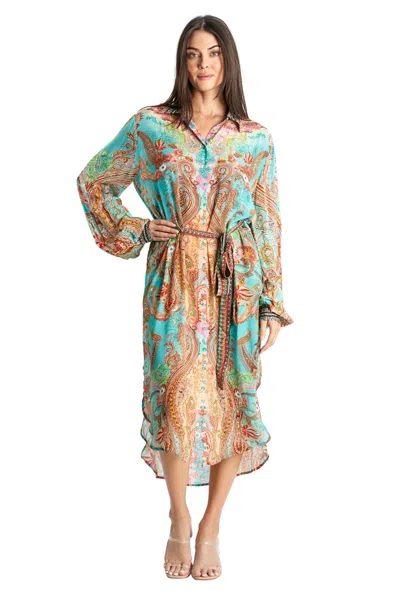 La Moda Clothing Boho Art Relaxed Overshirt In Multi
