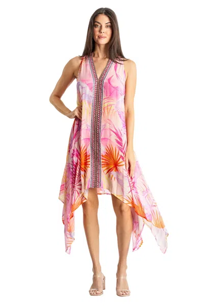 La Moda Clothing Maude Asymmetric Short Dress In Multi
