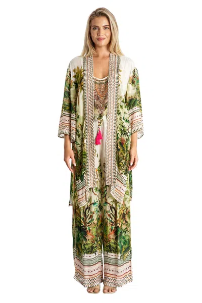 La Moda Clothing Blythe Open Front Cape In Multi
