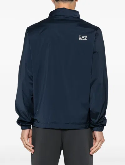 Ea7 Logo Blouson Jacket In Armani Blue