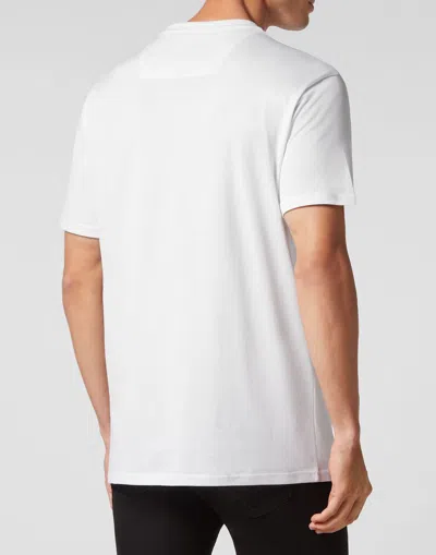 Philipp Plein Crew Neck Skull And Crossbones T-shirt In White