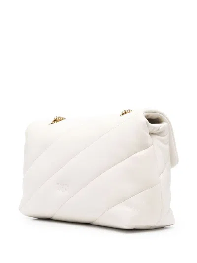 Pinko Shoulder Bag In Bianco/gold