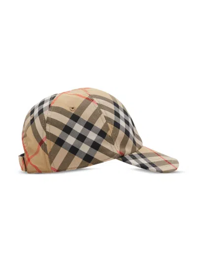 Burberry Kid's Check Baseball Cap In Neutrals