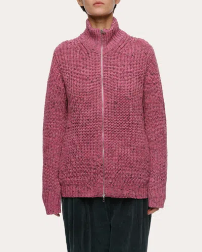 Eolas Women's Pink / Purple Dave Pink Zip Cardigan In A Recycled Cotton Blend In Pink