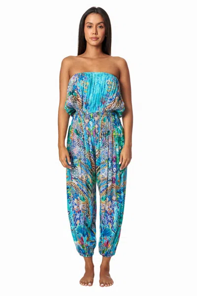 La Moda Clothing Lulani Strapless Jumpsuit In Multi