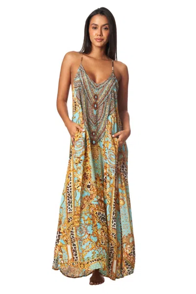 La Moda Clothing Vase T-back Maxi Dress In Multi