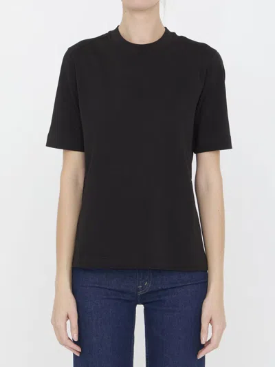 Moncler Cotton Jersey Crewneck T-shirt In Black