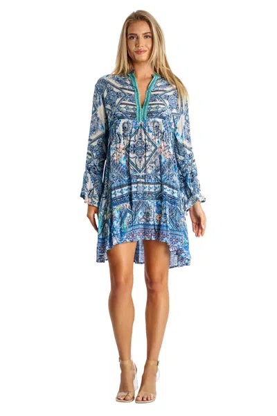 La Moda Clothing Mulett Short Collared Dress In Multi