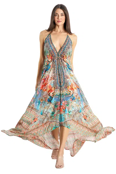 La Moda Clothing Ryland Halter Maxi Dress In Multi