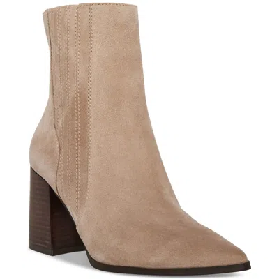 Aqua College Iconic Womens Leather Pointed Toe Booties In Grey