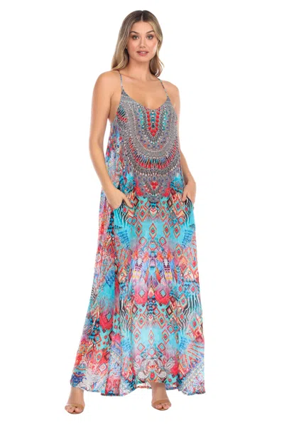 La Moda Clothing Harriet T-back Maxi Dress In Multi