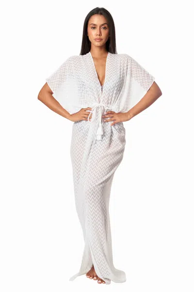 La Moda Clothing Women's Chevron Drawstring Cover Up Dress In Multi