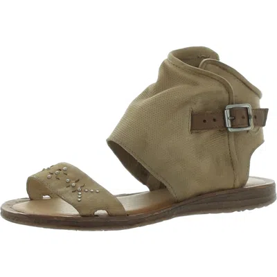 Miz Mooz Forge Womens Leather Studded Gladiator Sandals In Beige