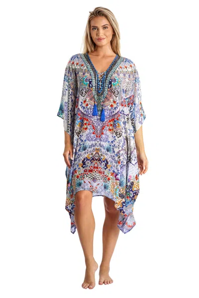 La Moda Clothing Marissa Short Kaftan In Multi