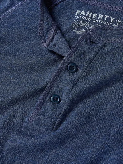 Faherty Cloud Henley In Baltic Navy Heather