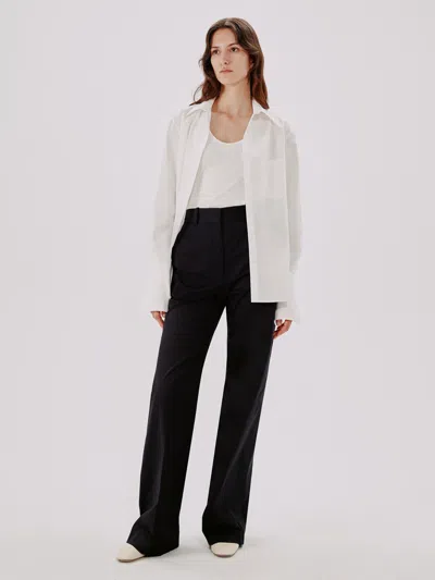 Another Tomorrow Wide Leg Pant In Black