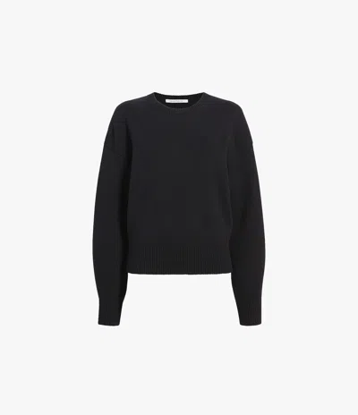 Another Tomorrow Cashmere Knit Sweatshirt In Black