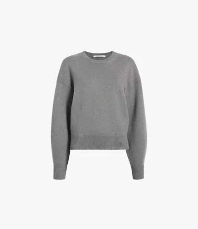 Another Tomorrow Cashmere Knit Sweatshirt In Heather Grey