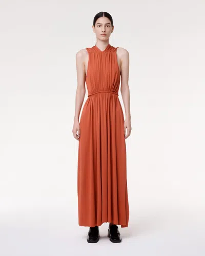Another Tomorrow Shirred Midi Dress In Off White