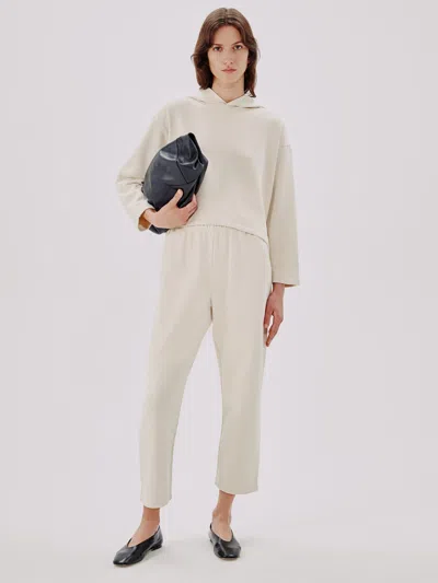 Another Tomorrow Cropped Hoodie In Parchment
