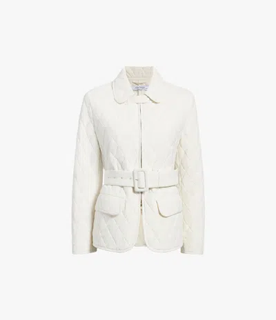 Another Tomorrow Quilted Belted Jacket In Parchment