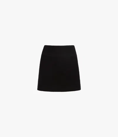 Another Tomorrow Boucle Short Skirt In Black