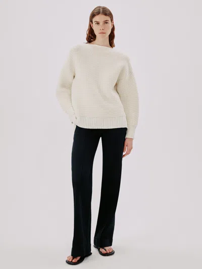 Shop Another Tomorrow Ottoman Reversible Chunky Sweater In Cream
