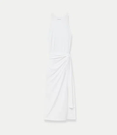 Another Tomorrow Sarong Tie Dress In White