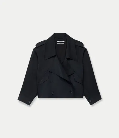 Another Tomorrow Fluid Cropped Trench In Black