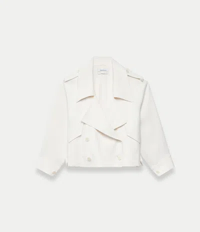 Another Tomorrow Fluid Cropped Trench In Off White