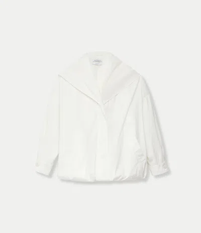 Another Tomorrow Cocoon Anorak In Off White